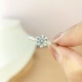 wholesale 18k Gold Plated 925 Sterling Silver Wholesale Light Luxury Fashion Moissanite Round Circle Ring Simulated Diamond-0-2