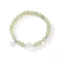 wholesale Silver Peach Blossom Luck Bracelet for Women, Hetian Jade "Peace and Joy" Light Luxury Niche Exquisite Hand String Birthday Gift-0-4