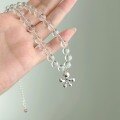 wholesale Metal Material: 925 Sterling Silver Cross-border new style floral design with optimized crystal beads, women's petite fresh fashion collarbone necklace-0-1