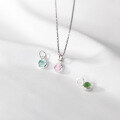 wholesale S925 Silver Round Enamel Pendant Korean Version Small Fresh and Simple Petite Summer Accessory for Women D8932-0-1