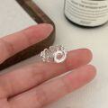 wholesale S925 Sterling Silver Irregular Ring Women New Korean Japanese Minimalist Style Forest Series Heart Ring High-end-0-6