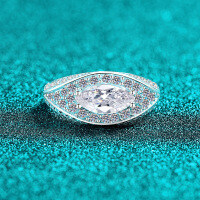 S925 Silver Moissanite Marquise Evil Eye Ring Women's Luxury-5x10mm marquise zircon  No. 10
