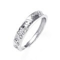 wholesale S925 sterling silver Maneki-neko printed ring for women, minimalist, versatile, elegant, niche design with a premium feel, index finger ring-0-4