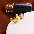 wholesale 9K Gold Korean and Japanese Style Simple Minimalist Five-Point Star Zircon Earrings for Women Wholesale and Drop Shipping-0-2