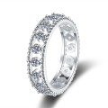 S925 Sterling Silver Moissanite Full-Diamond Cross-Border Ring, Light Luxury Fashion-0-3