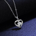 Sterling Silver Pendant with 05ct Moissanite Heart Necklace for Cross-Border Wholesale-0-0