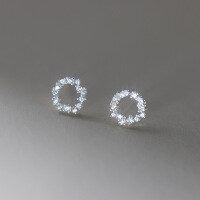 wholesale S925 Sterling Silver Irregular Circle Full Diamond Spiral Ear Studs Ins Style Design Earrings M04929-S925 silver one pair without thread 925 silver