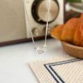 wholesale S925 Sterling Silver Minimalist Geometric Cube Pendant Necklace for Women, Summer Collarbone Chain with Matte Finish-0-2