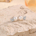 wholesale S925 Sterling Silver Unique Design Pearl Stud Earrings for Women, Minimalist Style Butterfly with Natural Freshwater Pearl, Luxury Butterfly Earrings-0-1