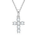 wholesale Metal Material French Vintage Trendy Cross Moissanite Necklace for Women OEM Customization with Samples, Drawings, or Designs ODM Processing-0-4