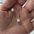 wholesale S925 Sterling Silver Elegant French Floral Freshwater Pearl Earrings Simple Commute Fashion Screw-on Ear Piercing Maintenance-0-4