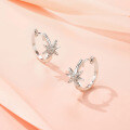 925 Sterling Silver Hexagram Moissanite Cluster Stud Earrings-0-2
