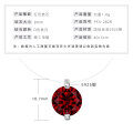 925 Silver 2ct Red Invisible Necklace Mermaid's Tear 2025 Zircon Pendant-0-2