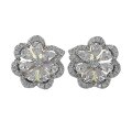 wholesale S925 Silver Lace Flower Earrings, Zhuo Zhifan New Design, Fashion Banquet Style Floral Ear Accessories, Versatile and Stylish-0-4