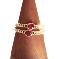 wholesale S925 Sterling Silver Red Elk Vintage Niche Ring for Women, Red Gem Versatile Fashion Elegant Band Diamond-0-4