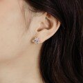 wholesale S925 Sterling Silver Light Luxury Popular Ice Crystal Flower Earrings for Women, Exquisite and Versatile, Small Niche Advanced Sense Floral Earrings-0-1