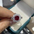 Metal, Lab-Grown 2ct Cushion Ruby Ring, Precision Vintage Setting-0-0