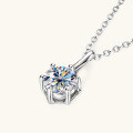 wholesale S925 Sterling Silver Cross-Border Live Stream Wholesale 1-Carat Moissanite Pendant Necklace for Women, Minimalist and Versatile-0-1
