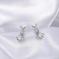 wholesale S925 Sterling Silver Earrings with White Zircon, Korean Style Slimming Earrings, Direct Factory Wholesale-0-3