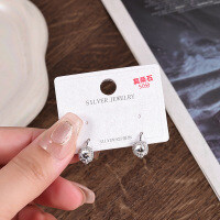 Sterling Silver Rhinestone Earrings for Women, 2025 Winter Sparkling Elegant Studs-MR-0646 (50-minute Mozambique) (2.3G)