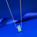 wholesale S925 Sterling Silver New Blue Topaz Zircon Necklace,-0-1