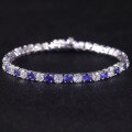 wholesale S925 sterling silver fashion high-end jewelry bracelet 3/4/5mm tennis chain with lab-grown sapphire and moissanite-0-7