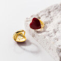 wholesale S925 sterling silver epoxy red heart ear clips, ins-style high-end elegant earrings for women, M03837-0-3