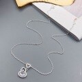 wholesale 999 Silver Maker's S999 Love Ruyi Gourd Diamond Necklace, Fashionable Minimalist New Chinese Style Niche High-end Set Chain-0-2
