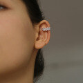 wholesale 925 Sterling Silver Ear Clips for Non-Pierced Women Summer New Trend Retro Shining Crystal Wave Ear Cuff-0-1