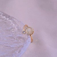 wholesale S925 Silver Trendy Rotatable Cat's Eye Stone Ring for Women, Minimalist and Niche Design, High-End Feel-xb1088-copper plated with champagne gold