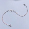 wholesale S925 Sterling Silver Diamond-Encrusted Clover Rhombus Bracelet, Old Money Style Trendy Fashionable Elegant Dopamine Jewelry-0-3