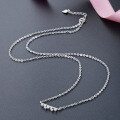 wholesale S925 Silver Japanese and Korean Style Fashion Minimalist Student Forest-inspired Necklace for Women, Inlaid with Zircon, Creative and Fresh Collarbone Chain Wholesale-0-3