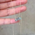 wholesale 18K Gold S925 Sterling Silver Heart-Pounding Icy Blue Aquamarine Necklace for Women, Light Luxury Niche Design Sky Blue Collarbone Chain-0-5