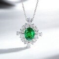 S925 Sterling Silver Full-Drill Pigeon Egg Necklace with High-Carbon Zirconia Lavender Pendant-0-5