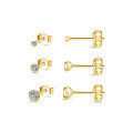 wholesale S925 Sterling Silver Set of 3 Ins-Style Mini Stud Earrings with Inlaid Diamonds,-0-5