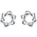 wholesale S925 Sterling Silver Unisex Minimalist Hexagram Earrings Star Ear Accessories Gift E0473-0-4
