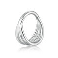 wholesale S925 sterling silver geometric triple-layer seamless closed hoop nose ring for cartilage piercing and unique earrings-0-4