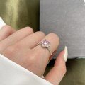 wholesale S925 Sterling Silver Women's In-Stock Full-Diamond Simulation Heart Ring, Fashion Proposal Wedding Jewelry Ring-0-3