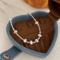 wholesale 925 Sterling Silver Swarovski Pearl Broken Silver Necklace Women's Korean New Ins Versatile Simple Elegant Collarbone Chain-0-1