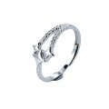 wholesale S925 Sterling Silver Plain Meteorite Ring, Ins Minimalist Style Niche Design Adjustable Open Ring Jewelry Wholesale-0-4