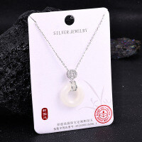 S925 Sterling Silver Hetian Jade Pendant Necklace, New Chinese Style Maitreya Buddha Locklace-S925 Sterling Silver + Hetian Jade HD-0017B (4.0G)  925 Silver