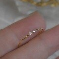 wholesale S925 Sterling Silver Fashion Minimalist Twisted Single Diamond Ring Trendy Design Jewelry for Women R02052-0-0