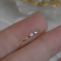 wholesale S925 Sterling Silver Fashion Minimalist Twisted Single Diamond Ring Trendy Design Jewelry for Women R02052-Gold>US8