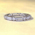 wholesale S925 Silver New Square Full Diamond Row Ring Exquisite Row Ring FashionHot Selling Item-0-0