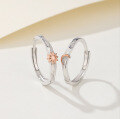 wholesale 999 pure silver couple rings for women, small and unique design with a high-end feel, adjustable solid silver plain band rings for men, a pair of rings to gift your girlfriend-0-15