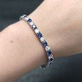 wholesale S925 sterling silver fashion high-end jewelry bracelet 3/4/5mm tennis chain with lab-grown sapphire and moissanite-0-3
