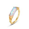 wholesale S925 Sterling Silver Japanese and Korean Light Luxury Fashion Opal Ring, Adjustable Minimalist Style Women's Holiday Gift Wholesale-0-5
