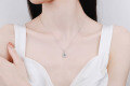wholesale PT950 gold-plated 925 silver moissanite necklace for women, new style full pave teardrop pendant, elegant and luxurious collarbone chain for wholesale-0-3