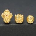 wholesale Metal material: 925 silver gold-plated Through-hole baby elephant spacer beads, past and present, nine sons of the dragon, fortune beads, DIY bracelet spacer bead accessories-0-0