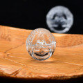 wholesale Metal material natural white crystal carved faceless Buddha round bead handmade DIY crystal bead Buddhist prayer beads accessories matching bead-0-2